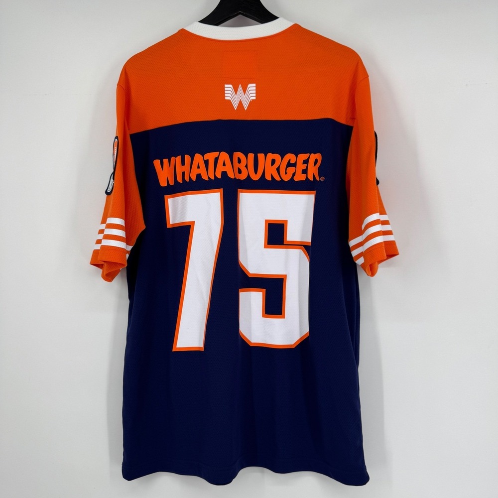 Academy Whataburger 75th Anniversary Football Jersey Mens Medium Orange Blue - Picture 2 of 7